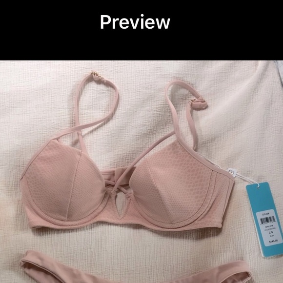 Beach bunny swim suit bikini top snake print L - Picture 3 of 4